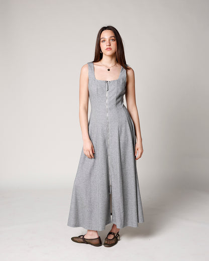ASH FRONT ZIP MIDI DRESS