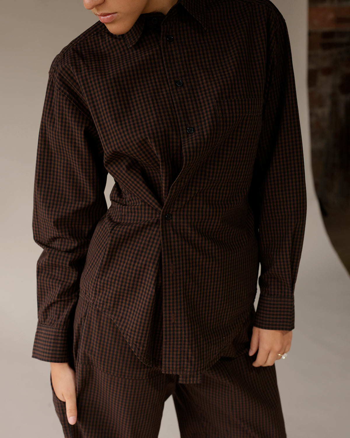PISTOLA MILA PLAID BUTTON UP X HOT TODDY