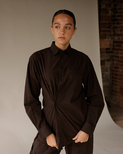 PISTOLA MILA PLAID BUTTON UP X HOT TODDY