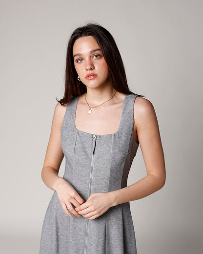 ASH FRONT ZIP MIDI DRESS