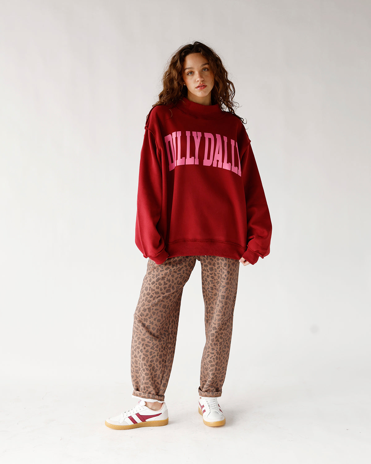 DILLY DALLY MOCK NECK SWEATSHIRT X RED