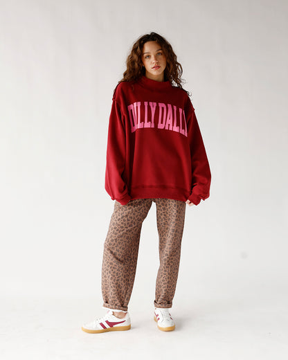 DILLY DALLY MOCK NECK SWEATSHIRT X RED