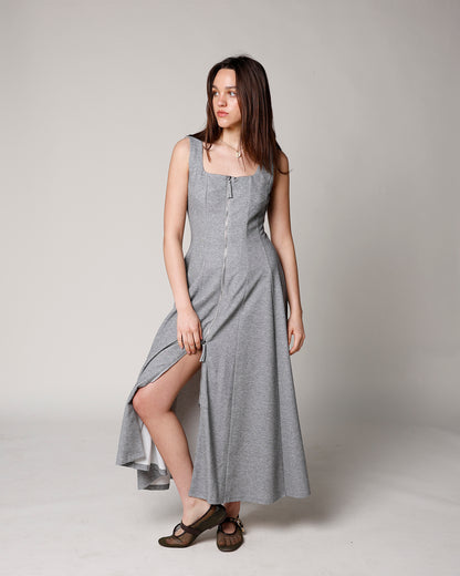 ASH FRONT ZIP MIDI DRESS