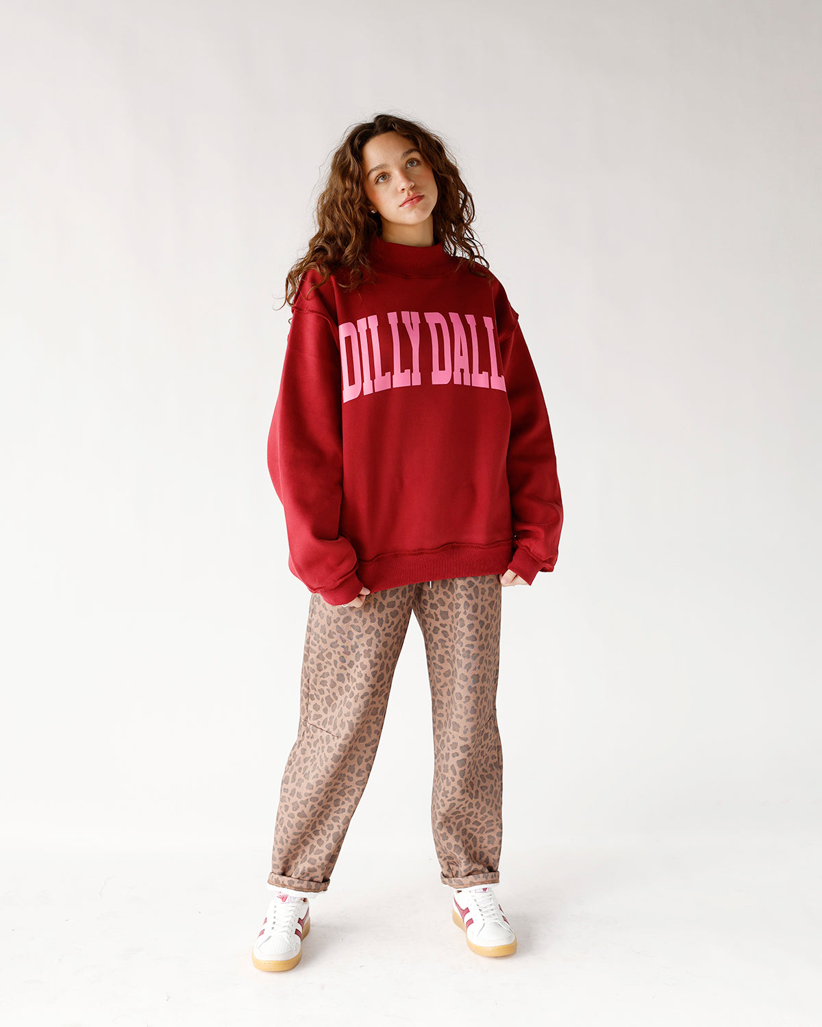 DILLY DALLY MOCK NECK SWEATSHIRT X RED