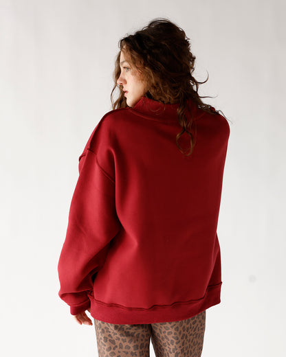 DILLY DALLY MOCK NECK SWEATSHIRT X RED