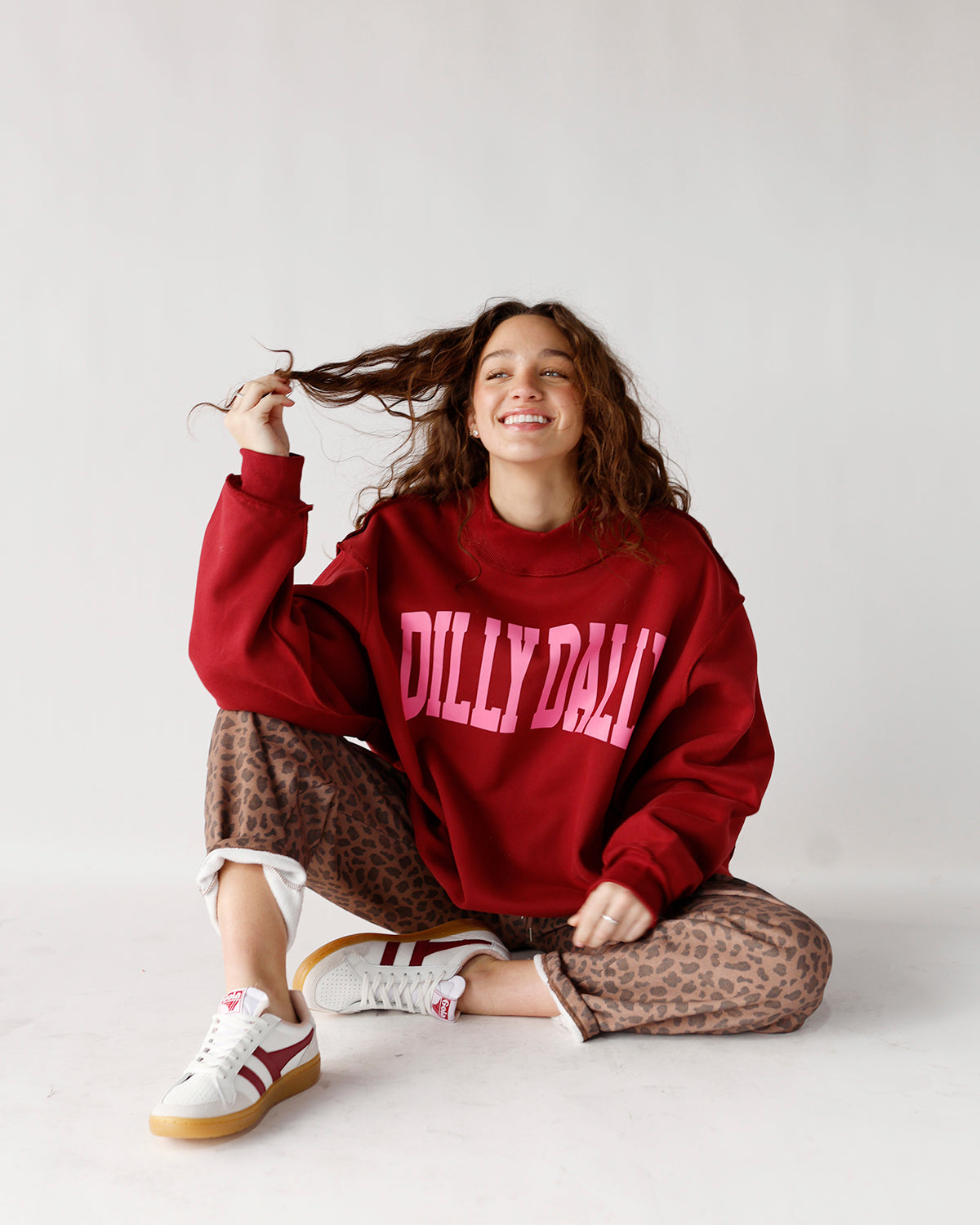 DILLY DALLY MOCK NECK SWEATSHIRT X RED
