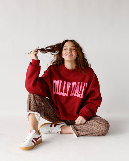 DILLY DALLY MOCK NECK SWEATSHIRT X RED