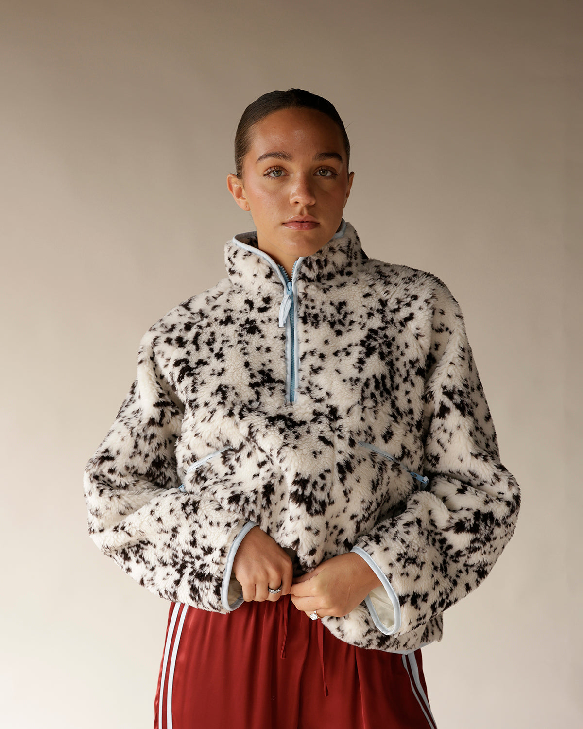 DALMATION DOT FLEECE PULLOVER