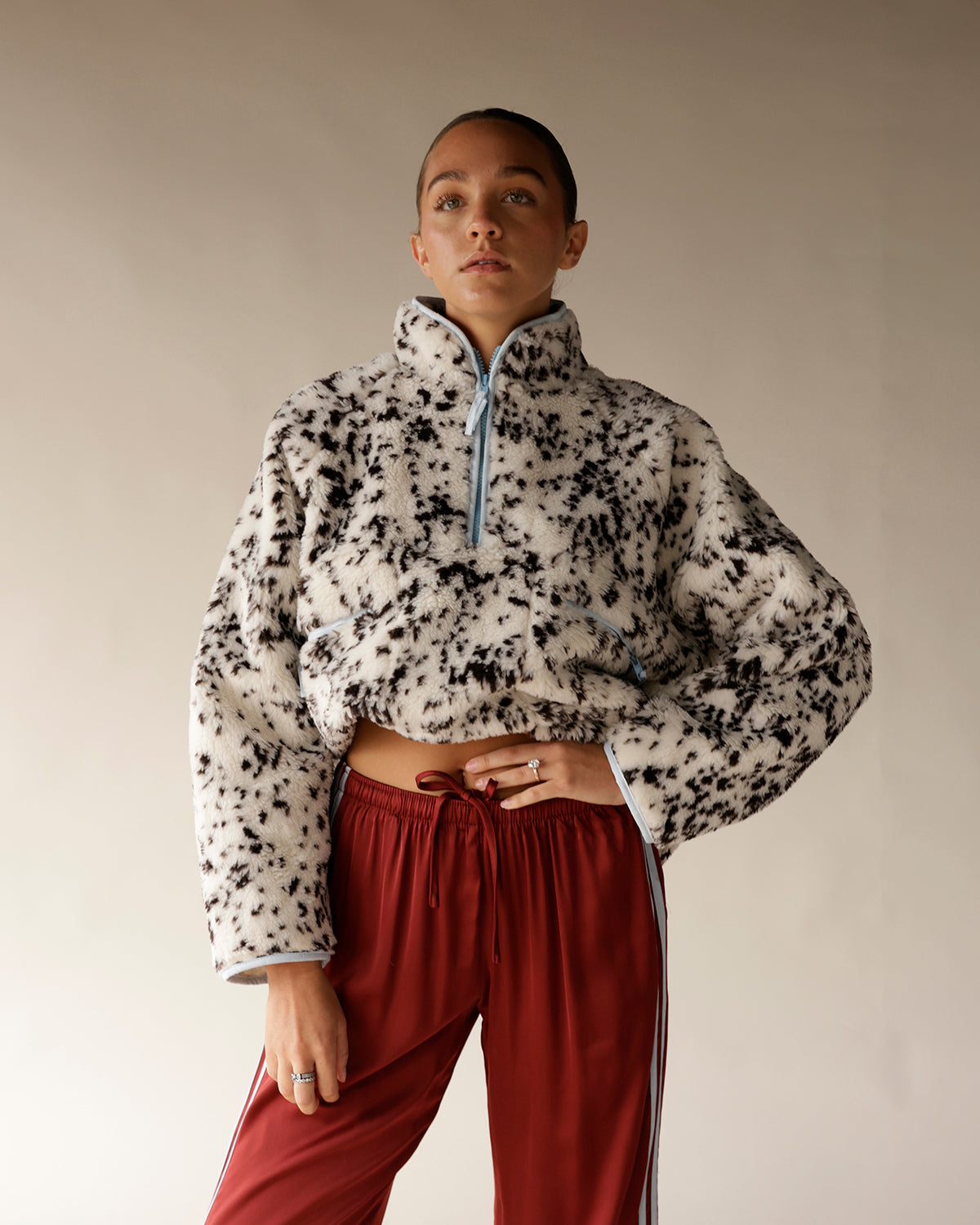 DALMATION DOT FLEECE PULLOVER