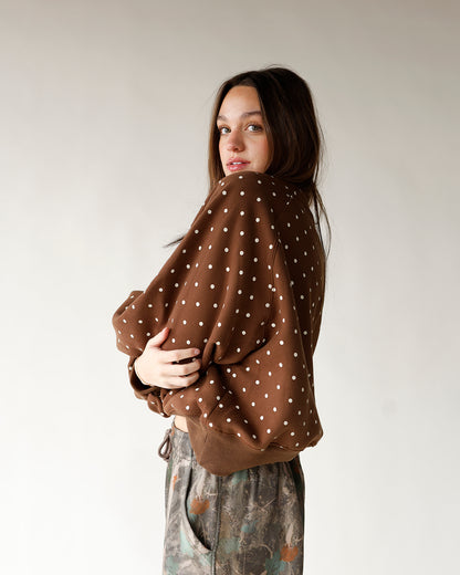CHOCOLATE CHIP POLKA DOT PULLOVER