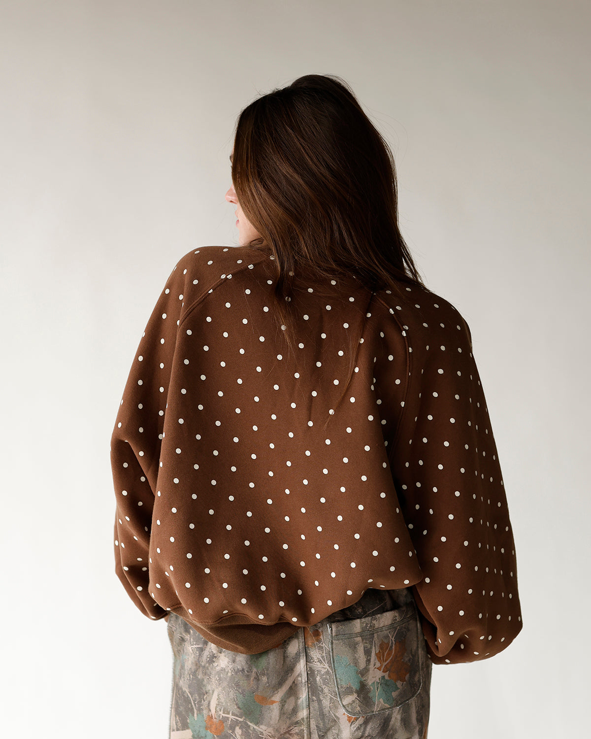 CHOCOLATE CHIP POLKA DOT PULLOVER