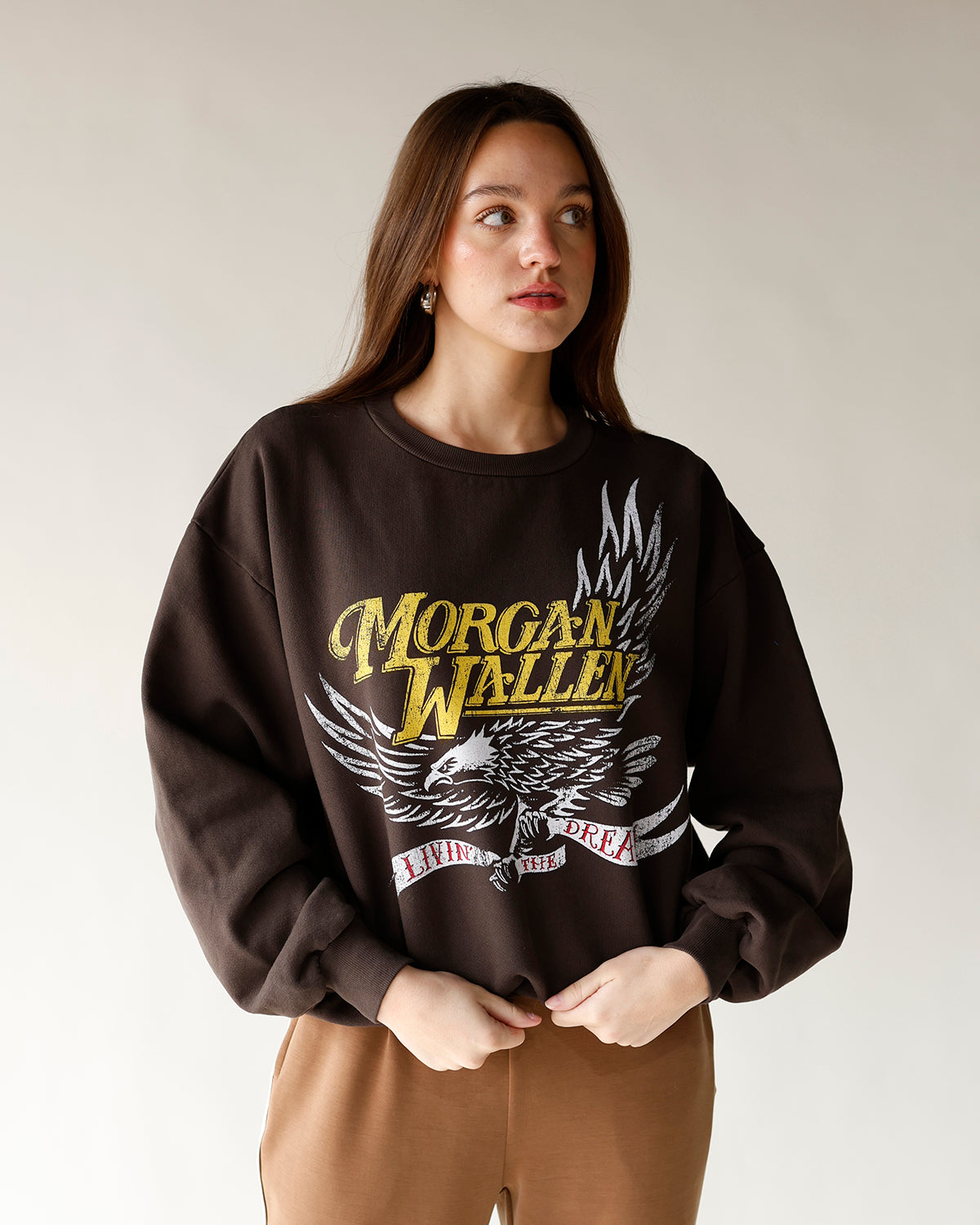 DAYDREAMER MORGAN WALLEN CLASSIC EAGLE OVERSIZED CREW SWEATSHIRT