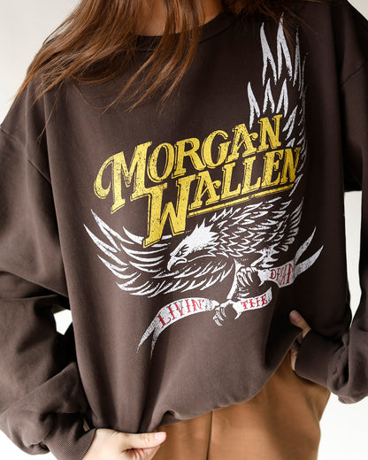 DAYDREAMER MORGAN WALLEN CLASSIC EAGLE OVERSIZED CREW SWEATSHIRT