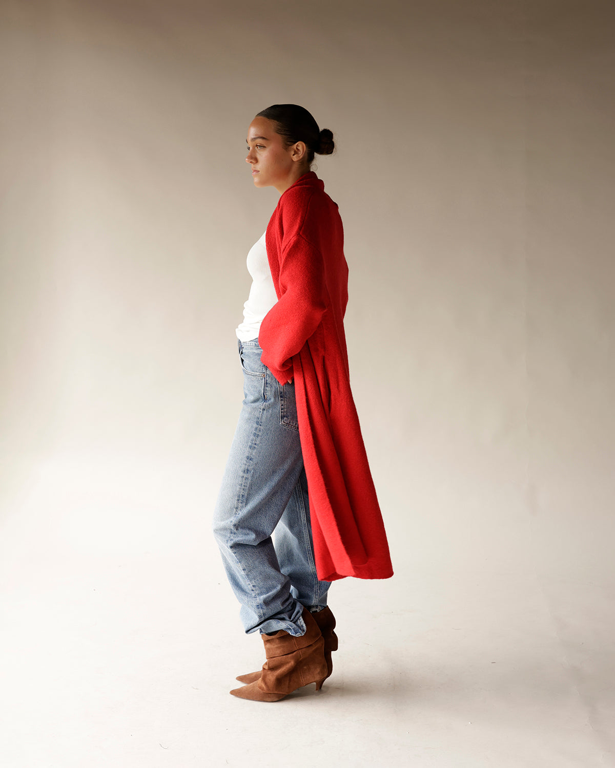 COMFY SEASON LONG SWEATER X RED