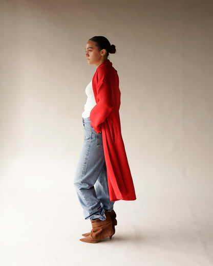 COMFY SEASON LONG SWEATER X RED