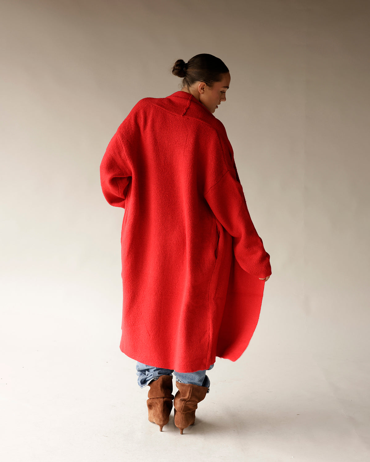 COMFY SEASON LONG SWEATER X RED