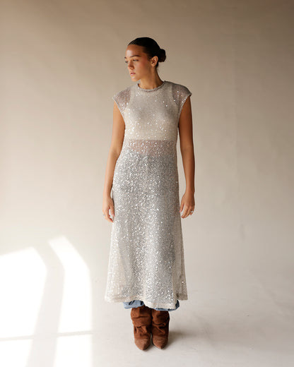holiday outfit inspo, easy holiday fit, work party outfit ideas holiday party sheer sparkly top/dress