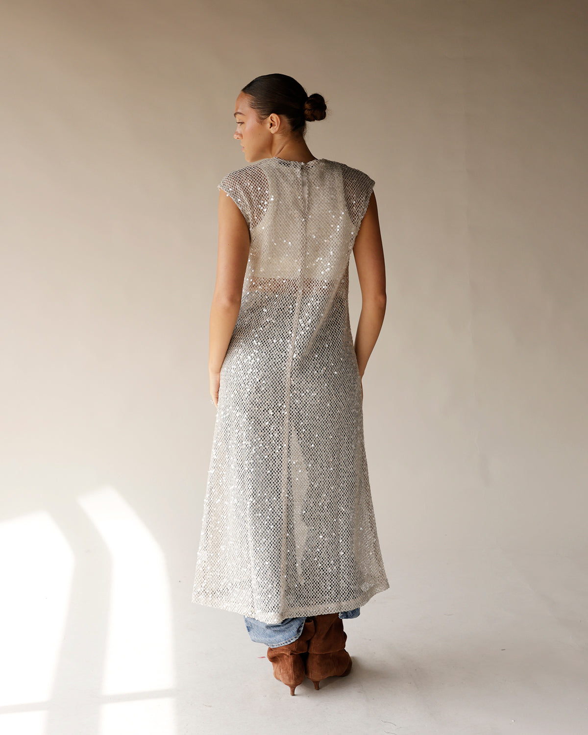 LESLEY SEQUIN MAXI DRESS X IVORY