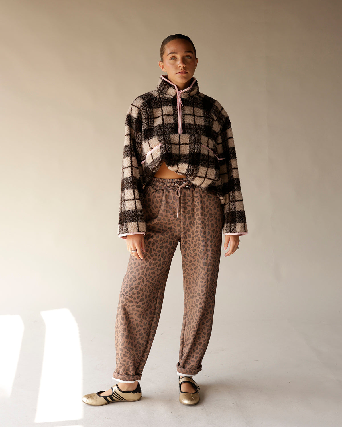 ROXY PLAID FLEECE PULLOVER