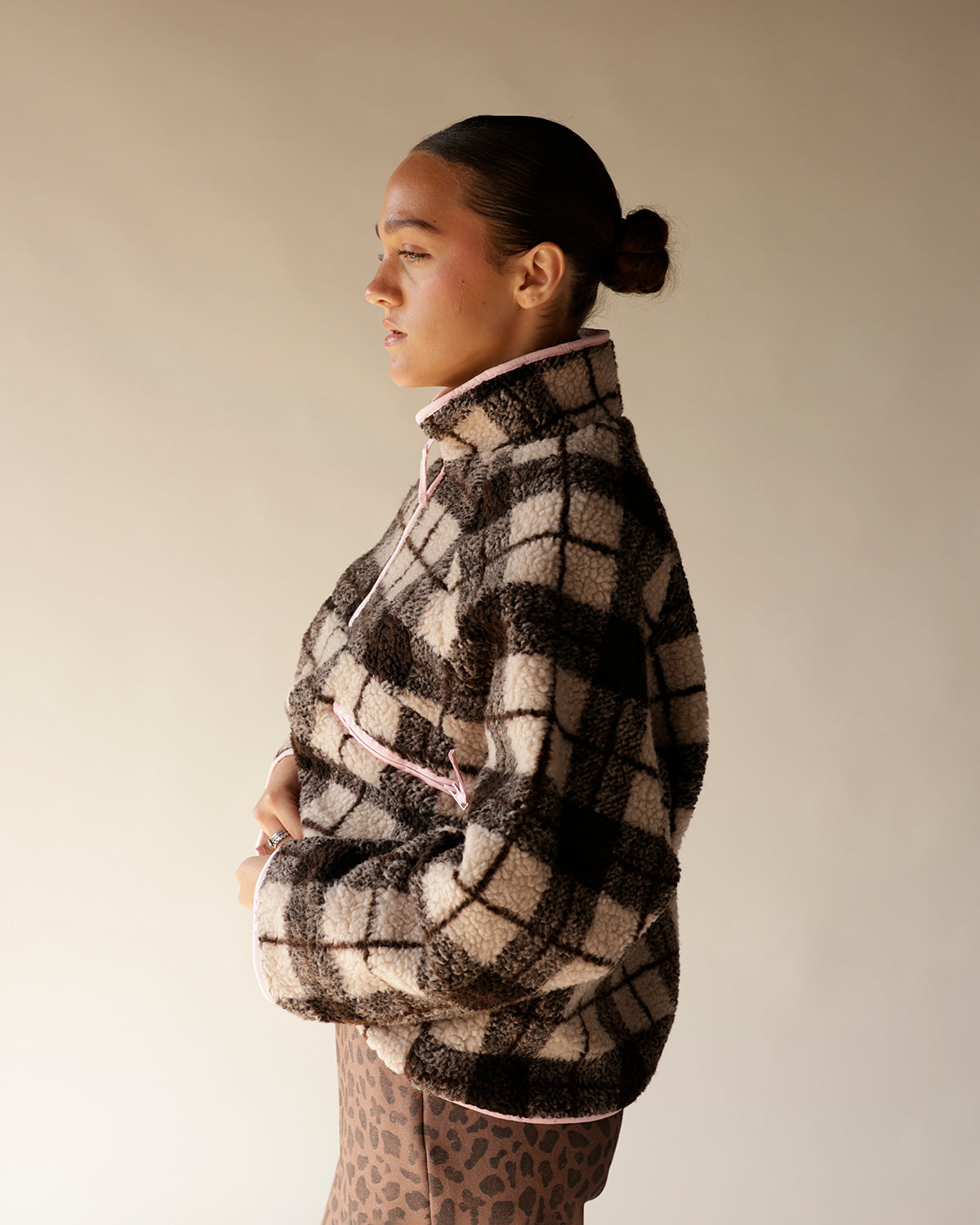 ROXY PLAID FLEECE PULLOVER