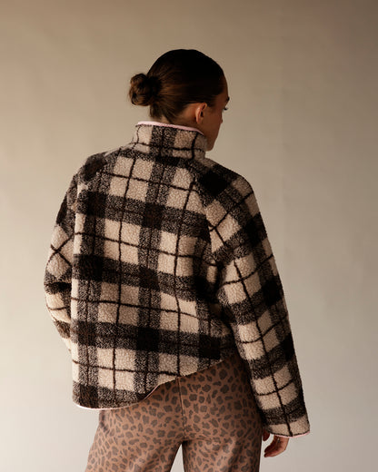 ROXY PLAID FLEECE PULLOVER