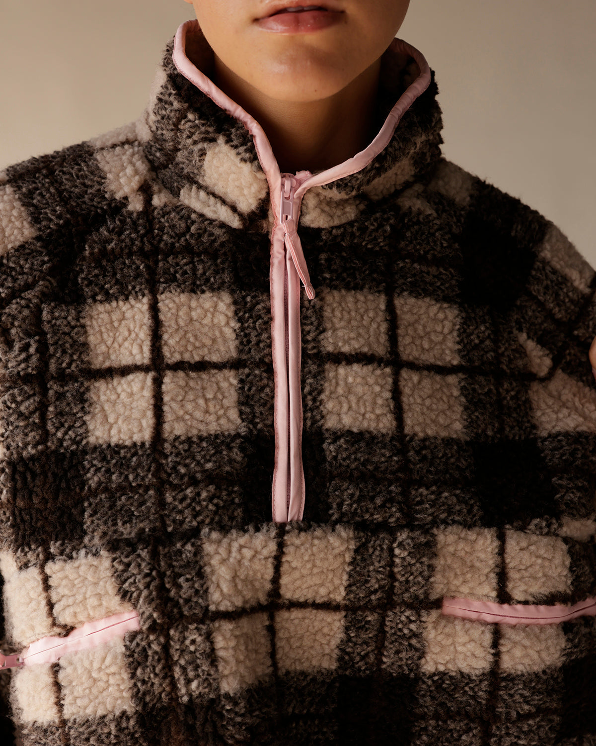 ROXY PLAID FLEECE PULLOVER