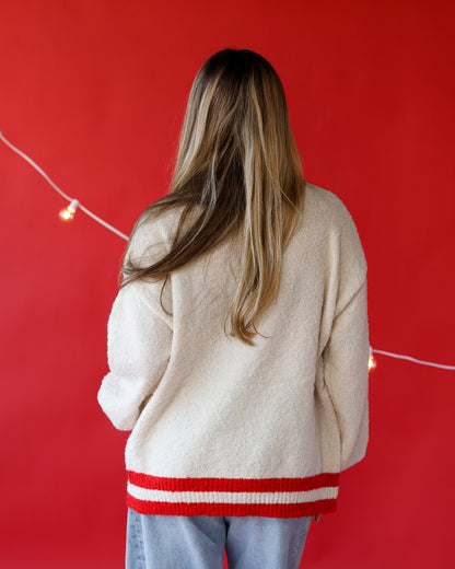 PEPPERMINT & PEARLS CHRISTMAS TREE SWEATER