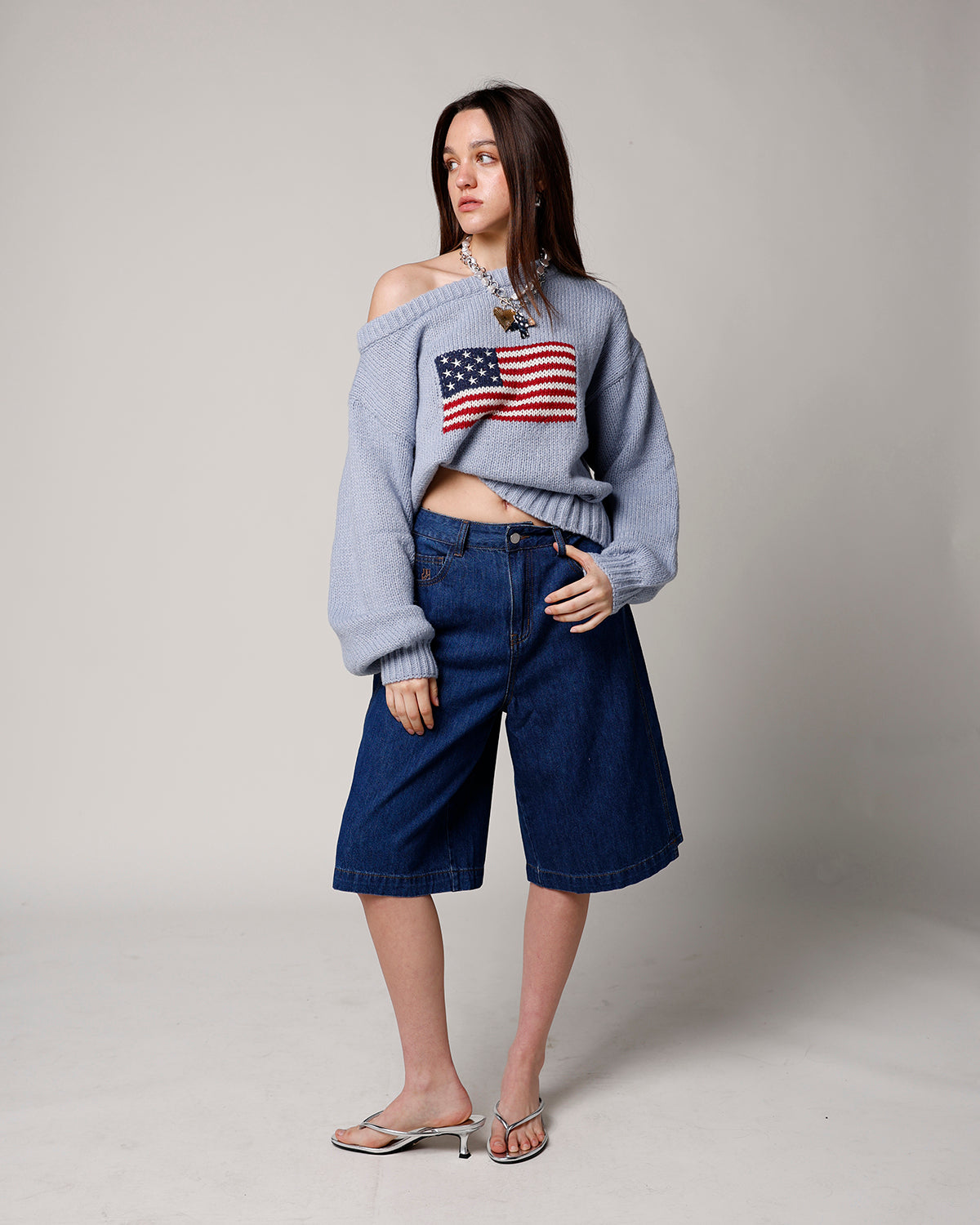 LAZARE BERMUDA SHORTS X BLUE DENIM