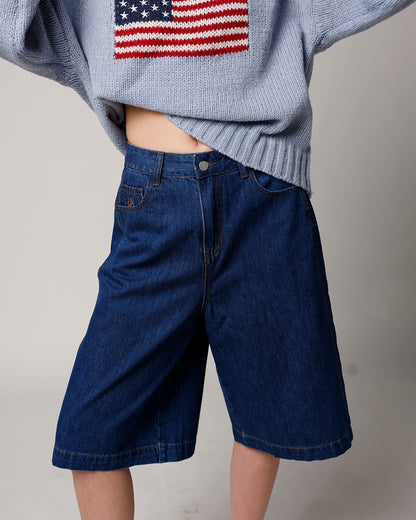 LAZARE BERMUDA SHORTS X BLUE DENIM