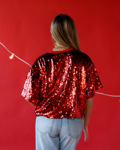 SPARKLE ALL THE WAY SEQUIN TOP