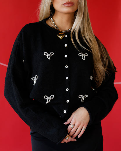 THE CULT CARDI X PEARL BOWS