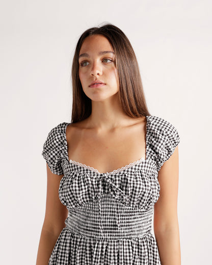 GINGHAM GIRL MIDI DRESS