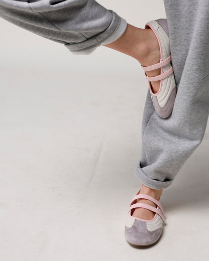 SALOME MARY JANE BALLET SNEAKER X LIGHT GREY &  PINK