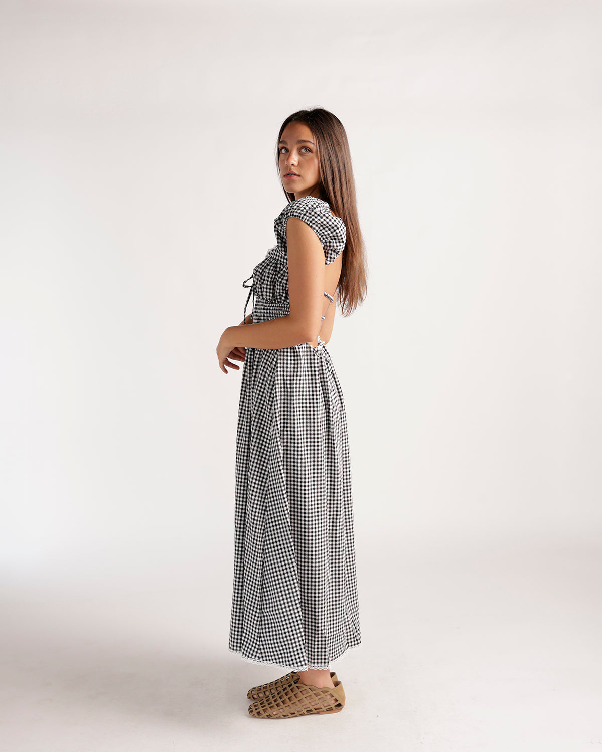 GINGHAM GIRL MIDI DRESS