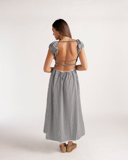 GINGHAM GIRL MIDI DRESS