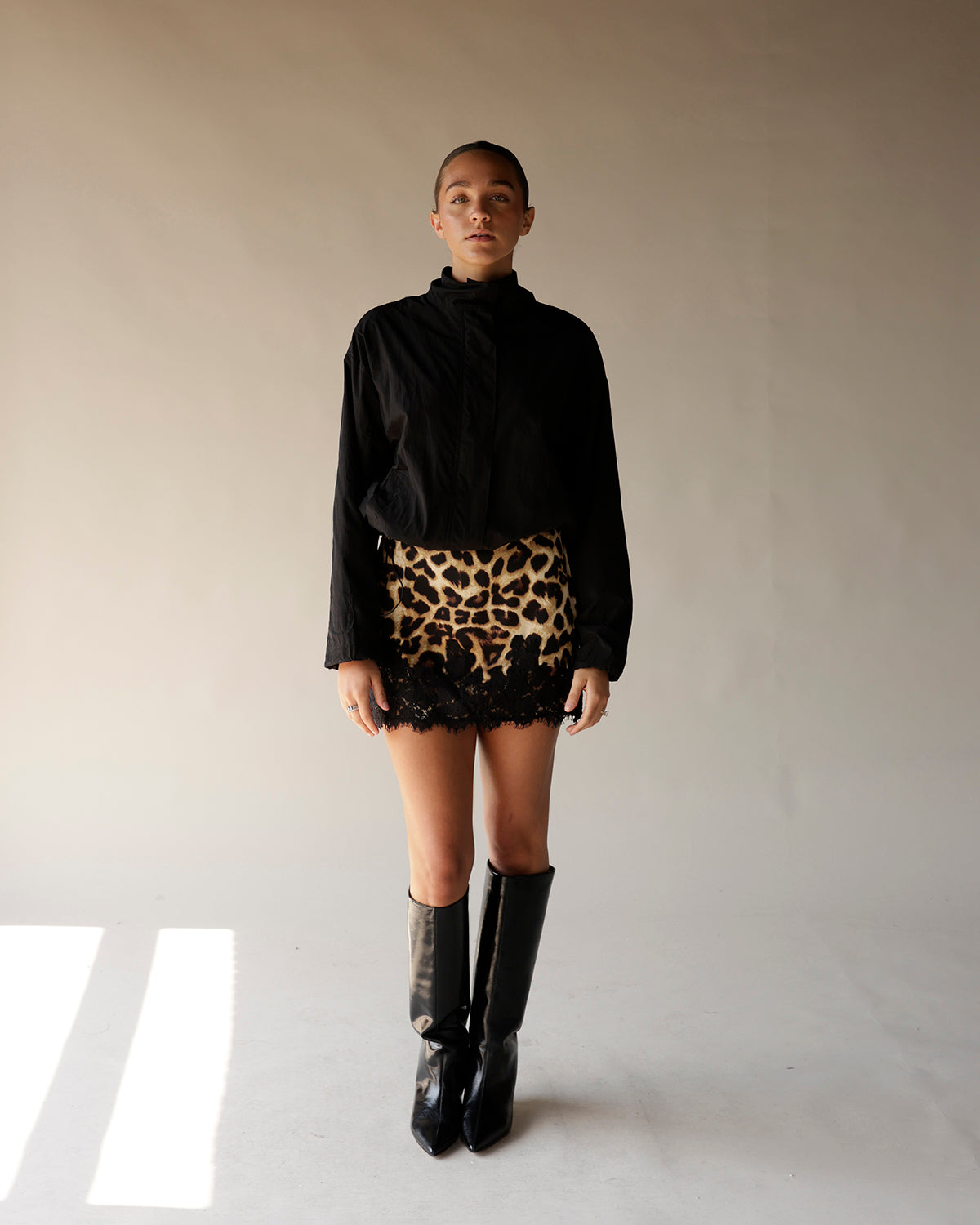 STEVE MADDEN LYCHEE BLACK LEATHER BOOTS