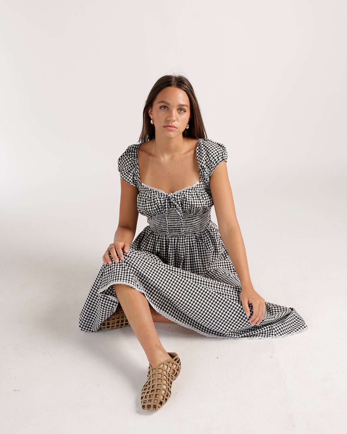 GINGHAM GIRL MIDI DRESS