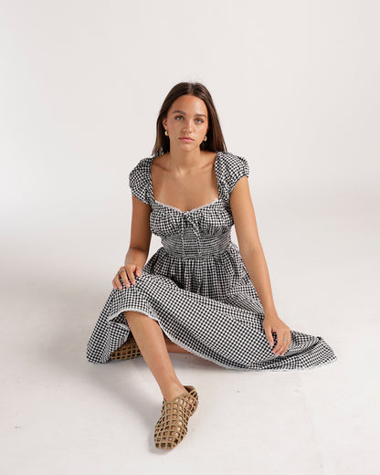 GINGHAM GIRL MIDI DRESS
