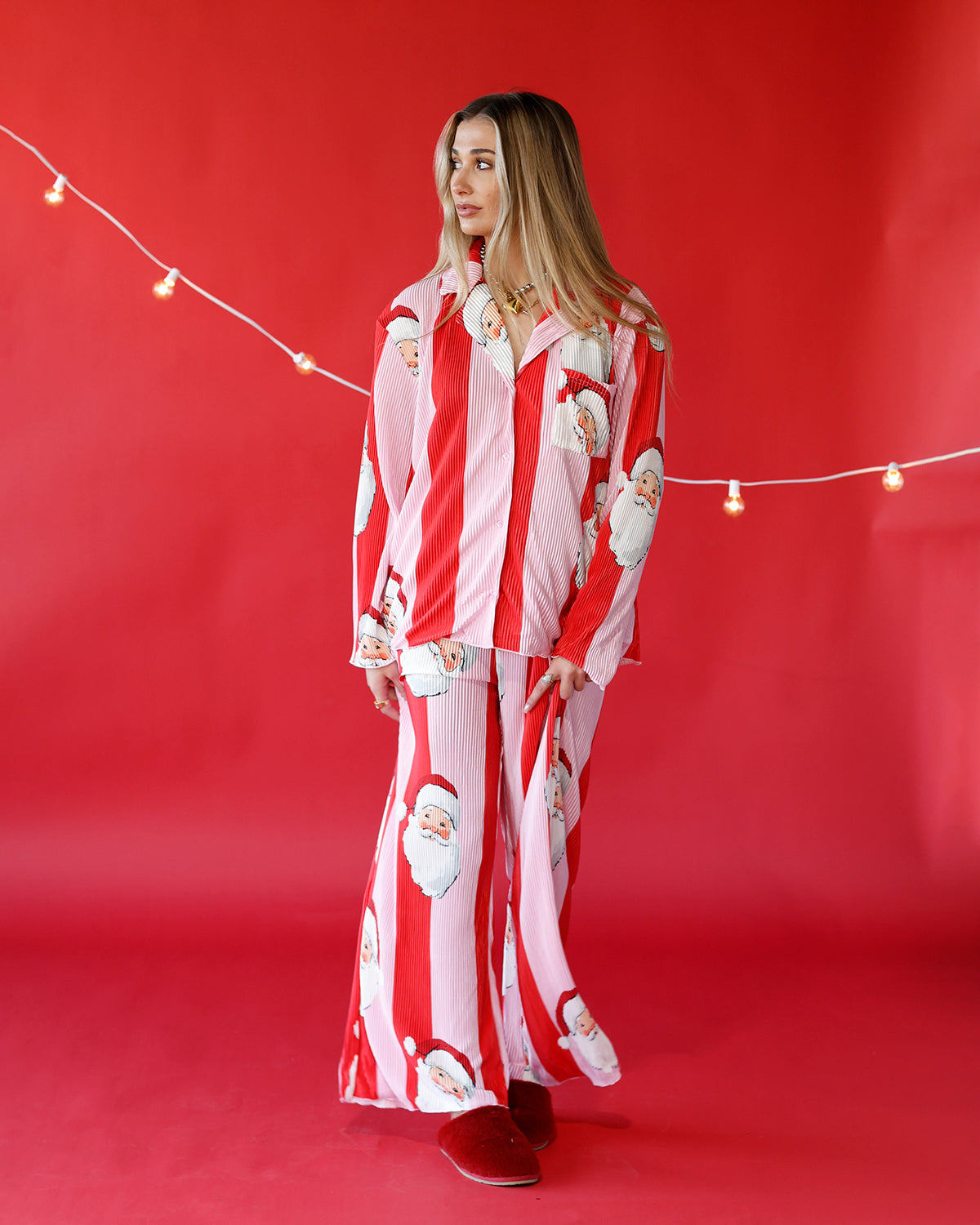 SANTA'S HOLIDAY STRIPE LOUNGE SET