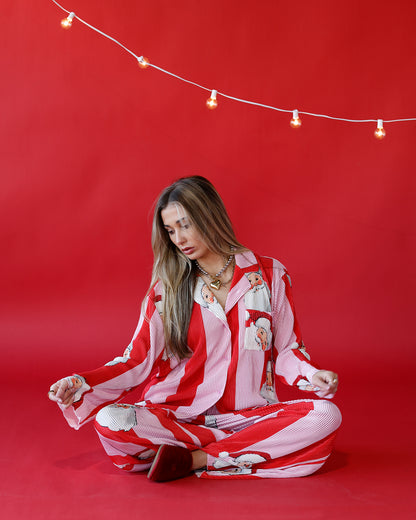 SANTA'S HOLIDAY STRIPE LOUNGE SET