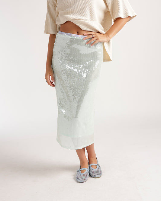 UNDER THE SEA SEQUIN MIDI SKIRT