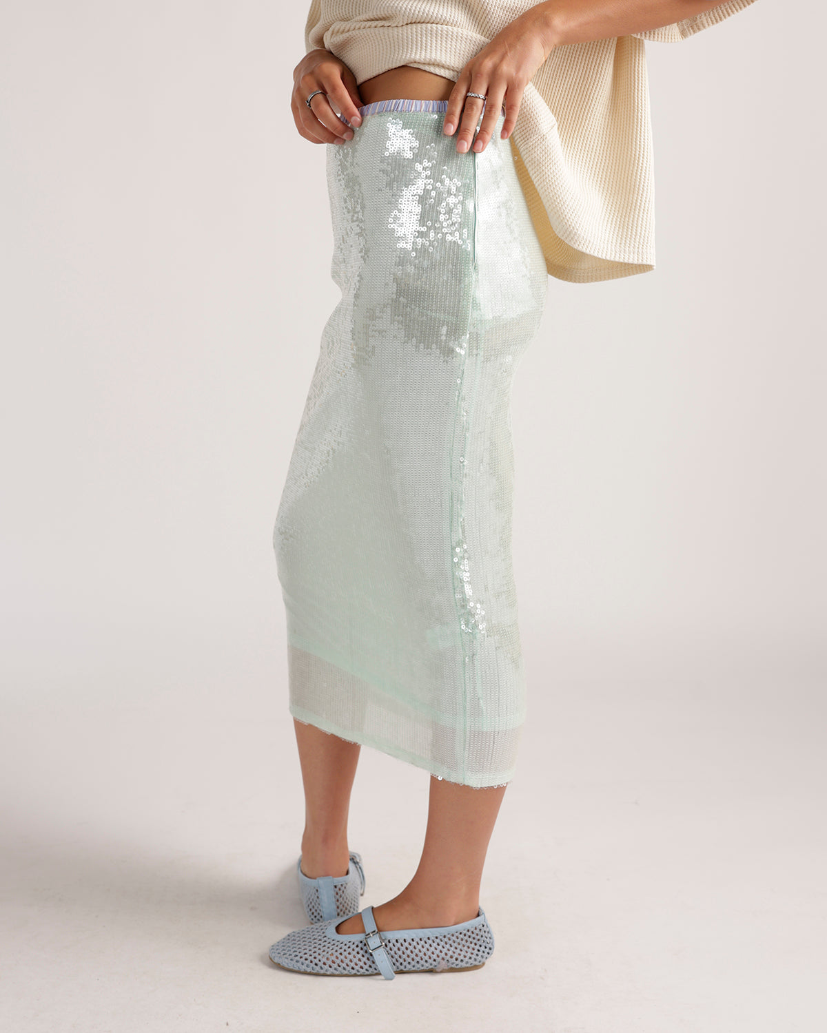 UNDER THE SEA SEQUIN MIDI SKIRT