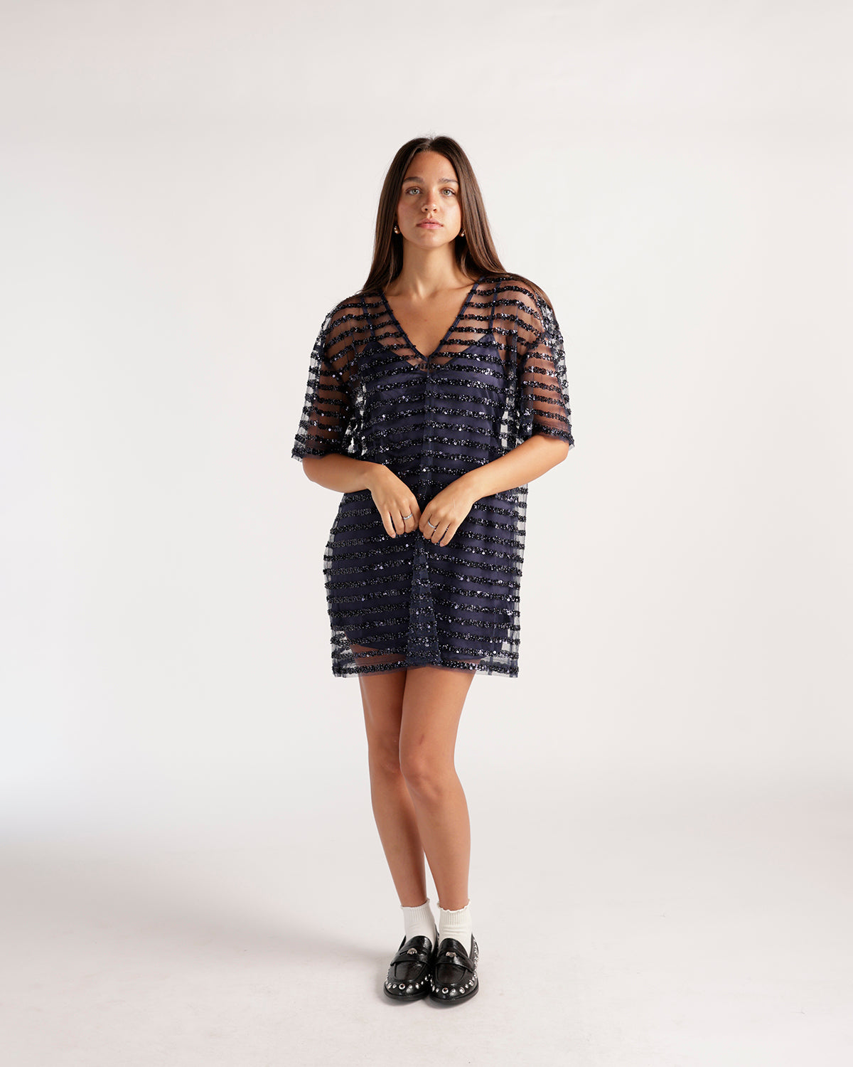 Victory Lap Sequin Mini Dress for Game Day Celebrations large