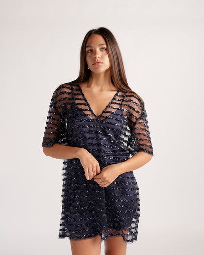 VICTORY LAP SEQUIN MINI DRESS