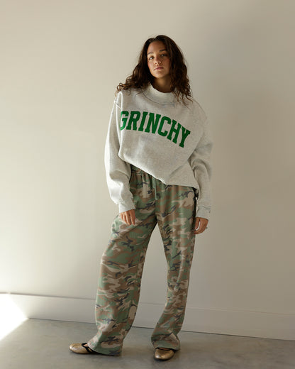 GRINCHY + MERRY REVERSIBLE MOCK NECK SWEATSHIRT