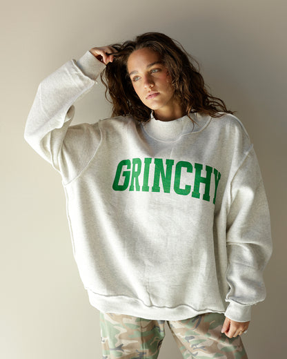 GRINCHY + MERRY REVERSIBLE MOCK NECK SWEATSHIRT