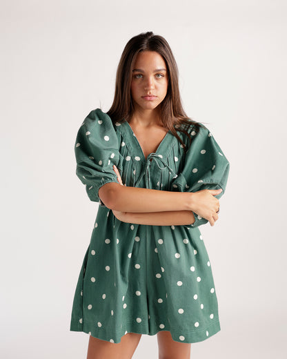 DOT THE OCCASION ROMPER X GREEN