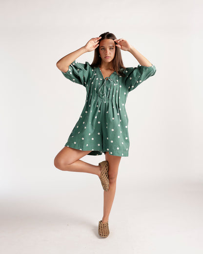 DOT THE OCCASION ROMPER X GREEN