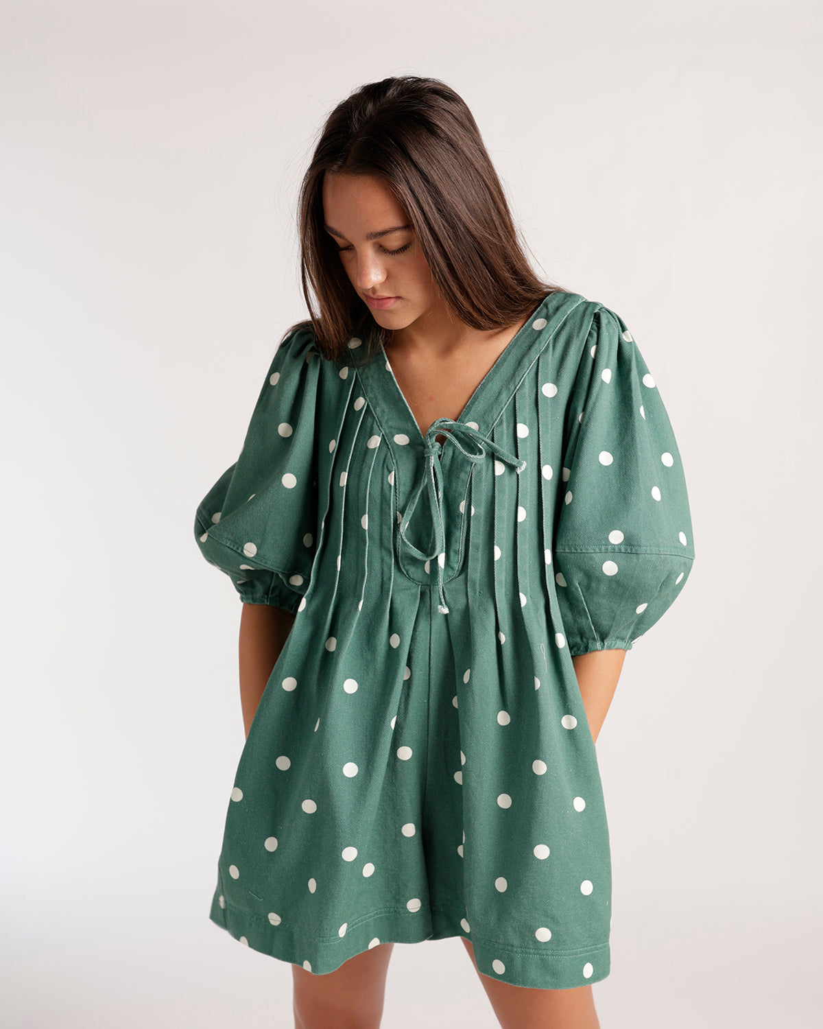 DOT THE OCCASION ROMPER X GREEN