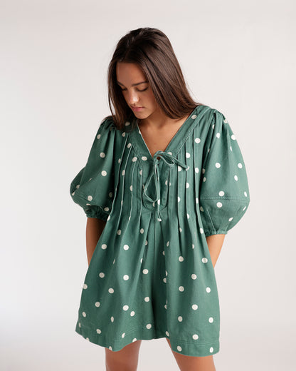 DOT THE OCCASION ROMPER X GREEN